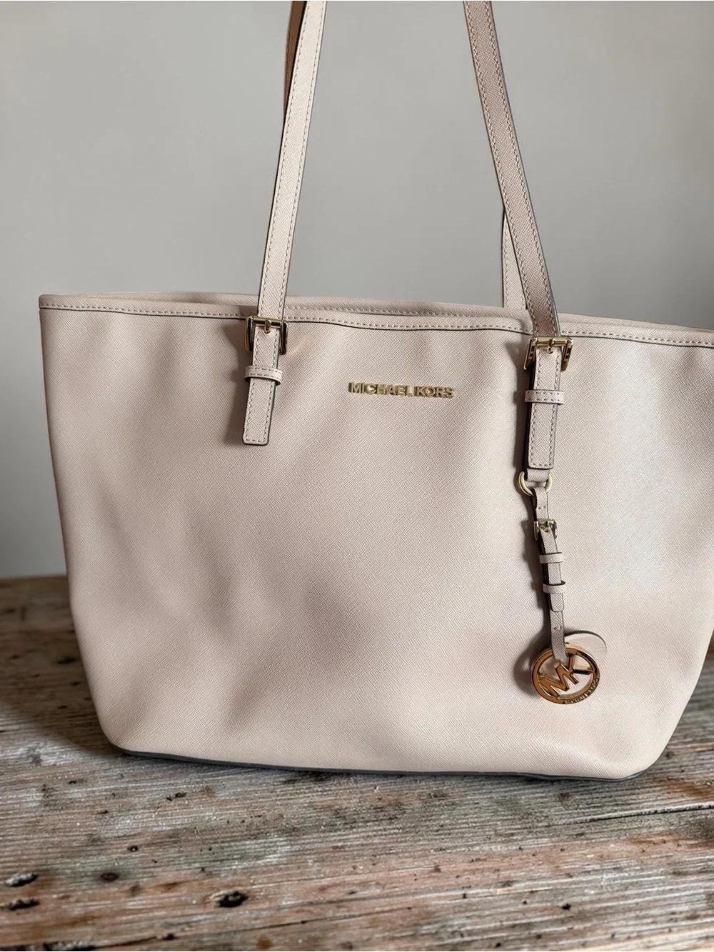 Michael Kors Blush Saffiano Leather Tote with Gold Hardware